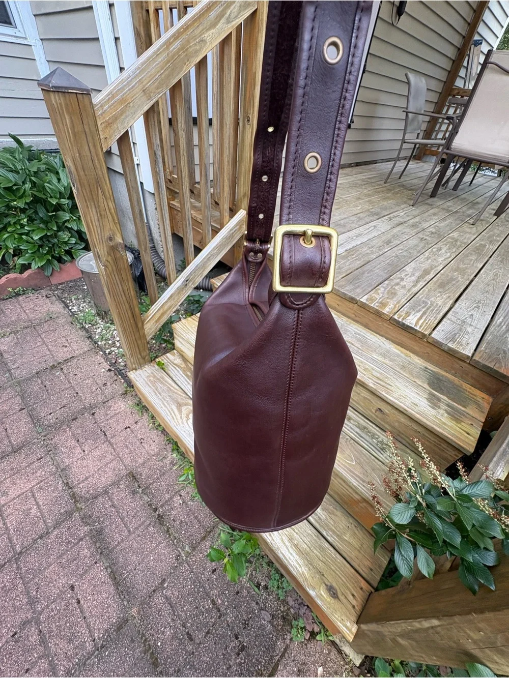 Vintage Coach 9085 XL Duffle Sac Mahogany Leather Bag